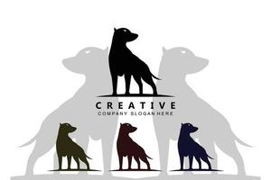 vecteur d'icône de logo de chien, animal loyal et mignon, inspiration, modèle