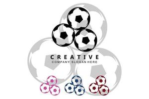 vecteur d'icône de logo de sport de football, concept de jeux rétro