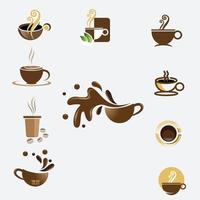 icône de tasse de thé pour le logo monogramme des initiales de l'entreprise vecteur