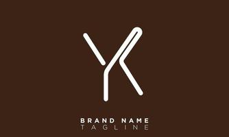 yk alphabet lettres initiales monogramme logo ky, y et k vecteur