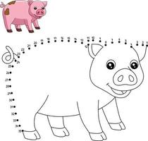 coloriage de cochon point à point pour les enfants vecteur