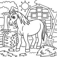 coloriage de cheval pour les enfants vecteur