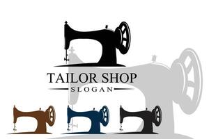 symbole d'icône de logo de boutique de tailleur vintage. textile ou industriel. notion d'illustration vectorielle vecteur