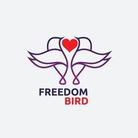 icône d'oiseaux de la liberté pour le logo monogramme des initiales de l'entreprise vecteur