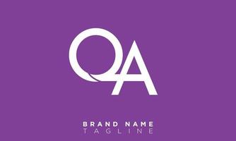 qa alphabet lettres initiales monogramme logo aq, q et a vecteur