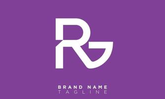 rg alphabet lettres initiales monogramme logo gr, r et g vecteur