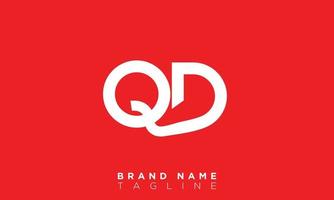 qd alphabet lettres initiales monogramme logo dq, q et d vecteur
