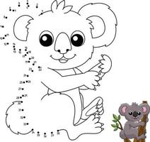 point à point koala coloriage animal pour les enfants vecteur