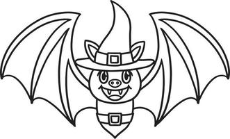 chauve-souris vampire halloween isolé coloriage vecteur