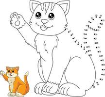 coloriage de chat point à point pour les enfants vecteur