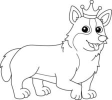 coloriage de chien corgi isolé pour les enfants vecteur