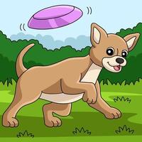 illustration de dessin animé coloré chien chihuahua vecteur