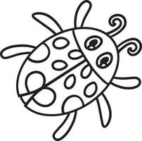 Coloriage coccinelle isolé pour les enfants vecteur