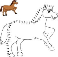 coloriage de cheval point à point pour les enfants vecteur