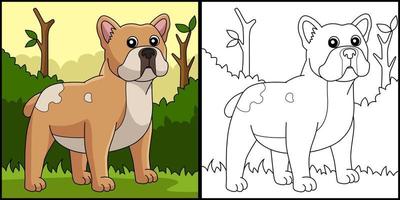 bouledogue français chien coloriage illustration vecteur