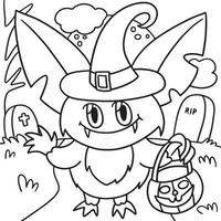 coloriage de hibou vampire halloween pour les enfants vecteur