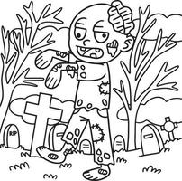 coloriage zombie halloween pour les enfants vecteur