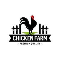 modèle de vecteur de logo de ferme de poulet