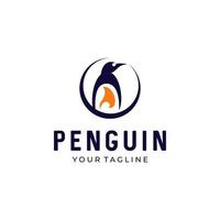 conception de symbole d'icône de logo de vecteur de pingouin
