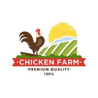 modèle de vecteur de logo de ferme de poulet