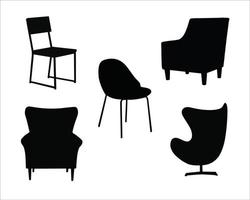 chaise silhouette vecteurs
