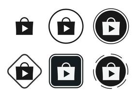 icône de la boutique d'applications. jeu d'icônes Web. collection d'icônes à plat. illustration vectorielle simple. vecteur