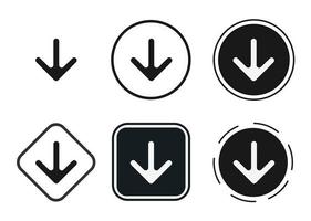 icône flèche vers le bas. jeu d'icônes Web. collection d'icônes à plat. illustration vectorielle simple. vecteur