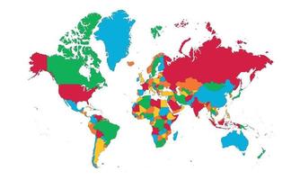 carte et drapeau des continents du monde vecteur