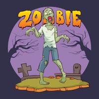 marche zombie dessiné à la main 1 vecteur