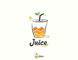 création de logo de jus d'orange frais vecteur