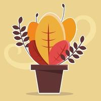 plante d'automne sur l'illustration des pots vecteur