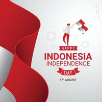 carte de voeux joyeuse fête de l'indépendance de l'indonésie vecteur