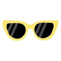lunettes de soleil à monture jaune et verres noirs. verres jaunes. illustration vectorielle dans un style plat vecteur