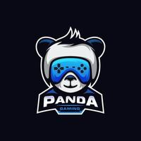logo de jeu panda amusant e sport pour votre équipe vecteur