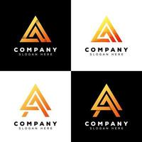 collection triangle lettre a logo design premium vecteur