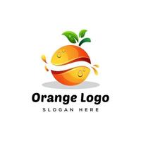 création de logo de fruits orange vecteur