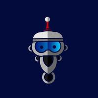 le père noël robot logo ligne pop art potrait design coloré avec un fond sombre. illustration vectorielle abstraite. vecteur