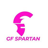 lettre gf logo spartiate vecteur