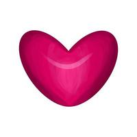 icône d'amour coeur dessin animé rouge isolé sur fond blanc. objet vectoriel unique.