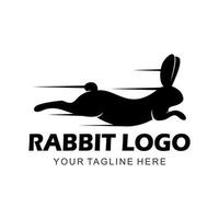 logo de lapin en cours d'exécution vecteur