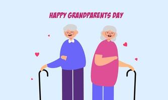 bonne fête des grands-parents, illustration de fond âgée vecteur