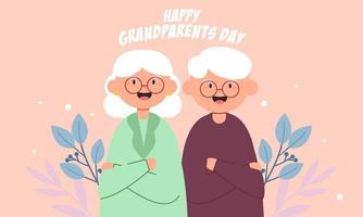 bonne fête des grands-parents, illustration de fond âgée vecteur