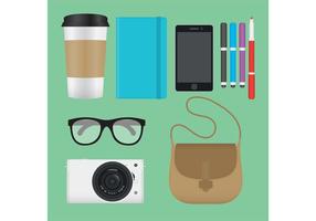 Hipster girl vector items