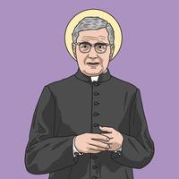 saint josemaria escriva illustration vectorielle colorée vecteur