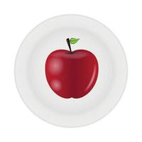 pomme sucrée et savoureuse sur l'illustration vectorielle de la plaque vecteur