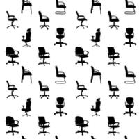 modèle sans couture de silhouettes de chaises de bureau illustration vectorielle