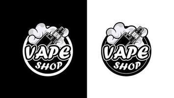 logo emblème de boutique de vape de style vintage. adapté aux magasins de vapotage en ligne et hors ligne vecteur