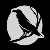 corbeau héraldique sombre et maléfique. mascotte, logotype, étiquette. vecteur