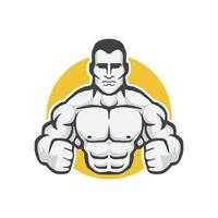 illustration d'un homme musclé. mascotte de vecteur. vecteur