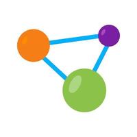 icône plate multicolore de molécules vecteur